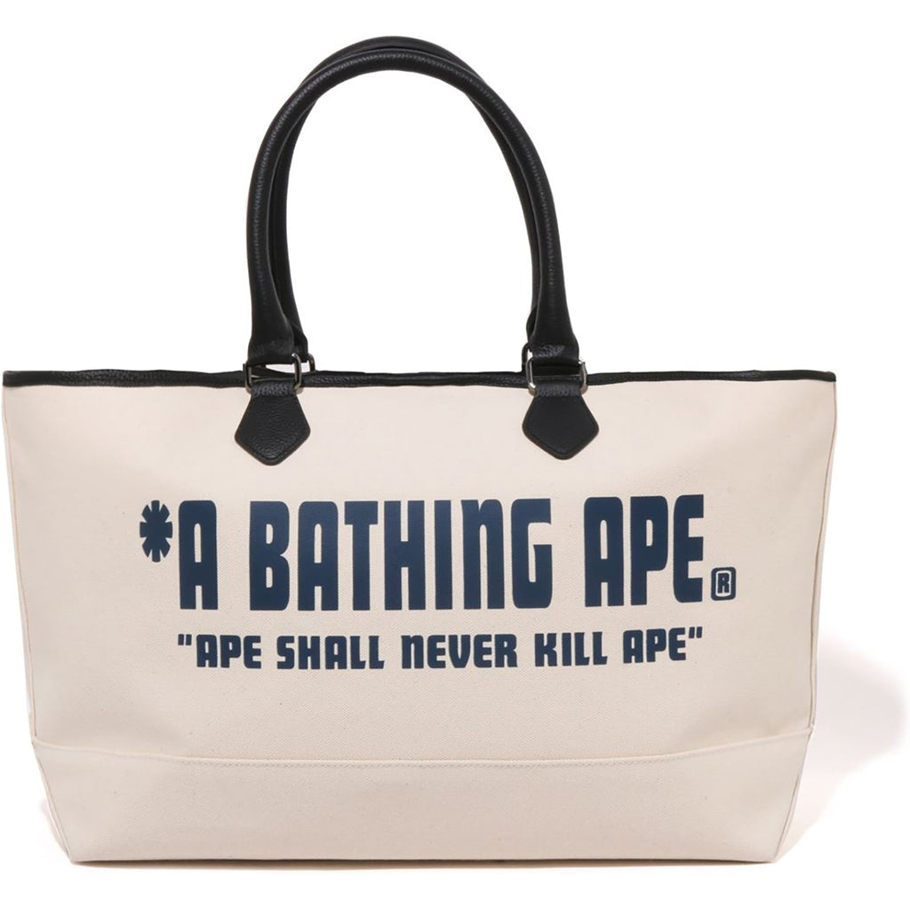 BAPE A BATHING APE CANVAS TOTE BAG MENS