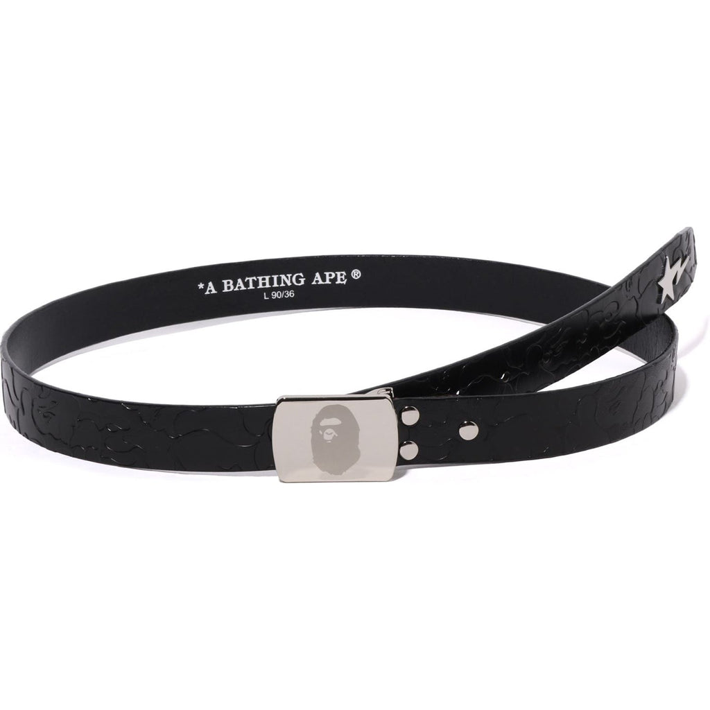 BAPE NEON CAMO NARROW LEATHER BELT MENS