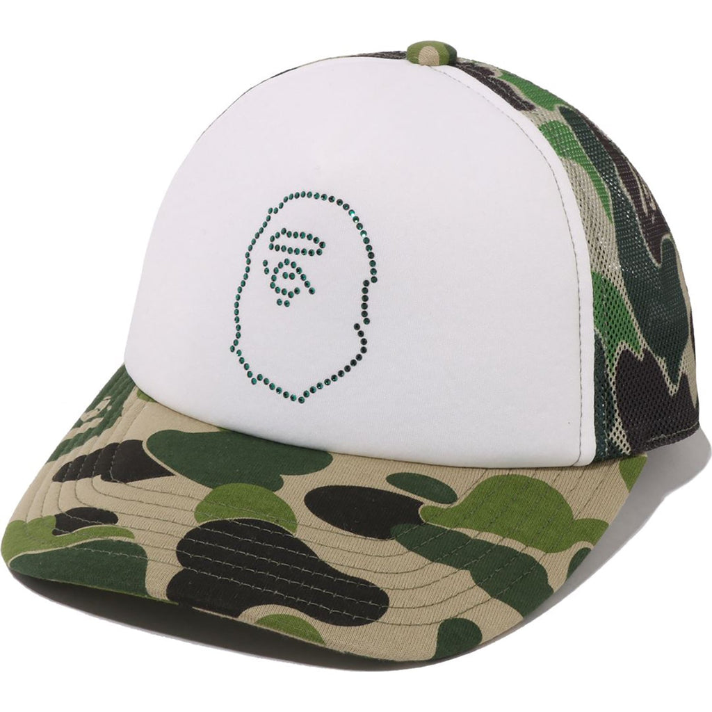 BAPE ABC CAMO CRYSTAL STONE MESH CAP LADIES