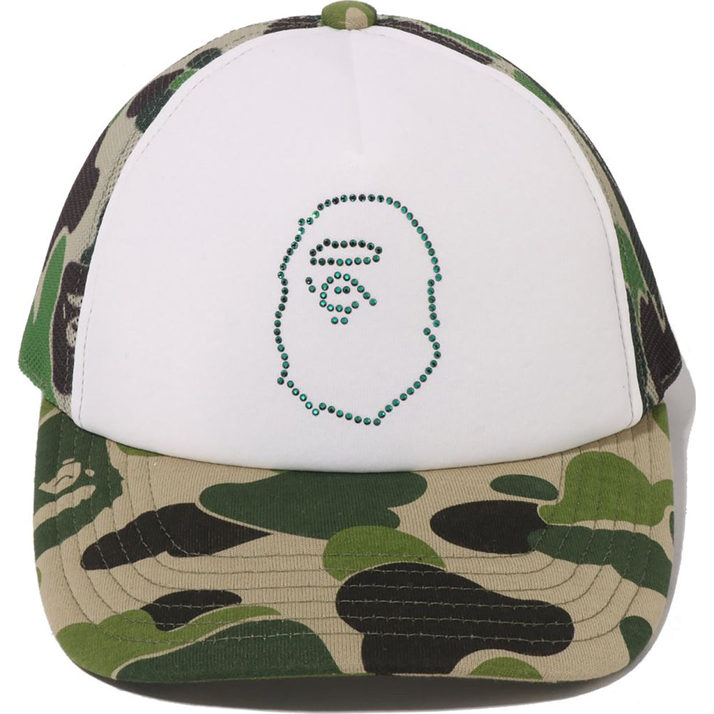 BAPE ABC CAMO CRYSTAL STONE MESH CAP LADIES