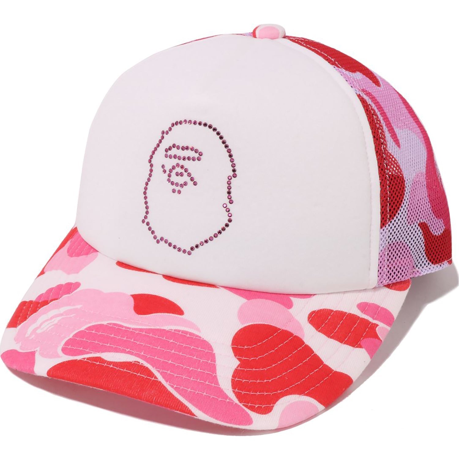 BAPE ABC CAMO CRYSTAL STONE MESH CAP LADIES
