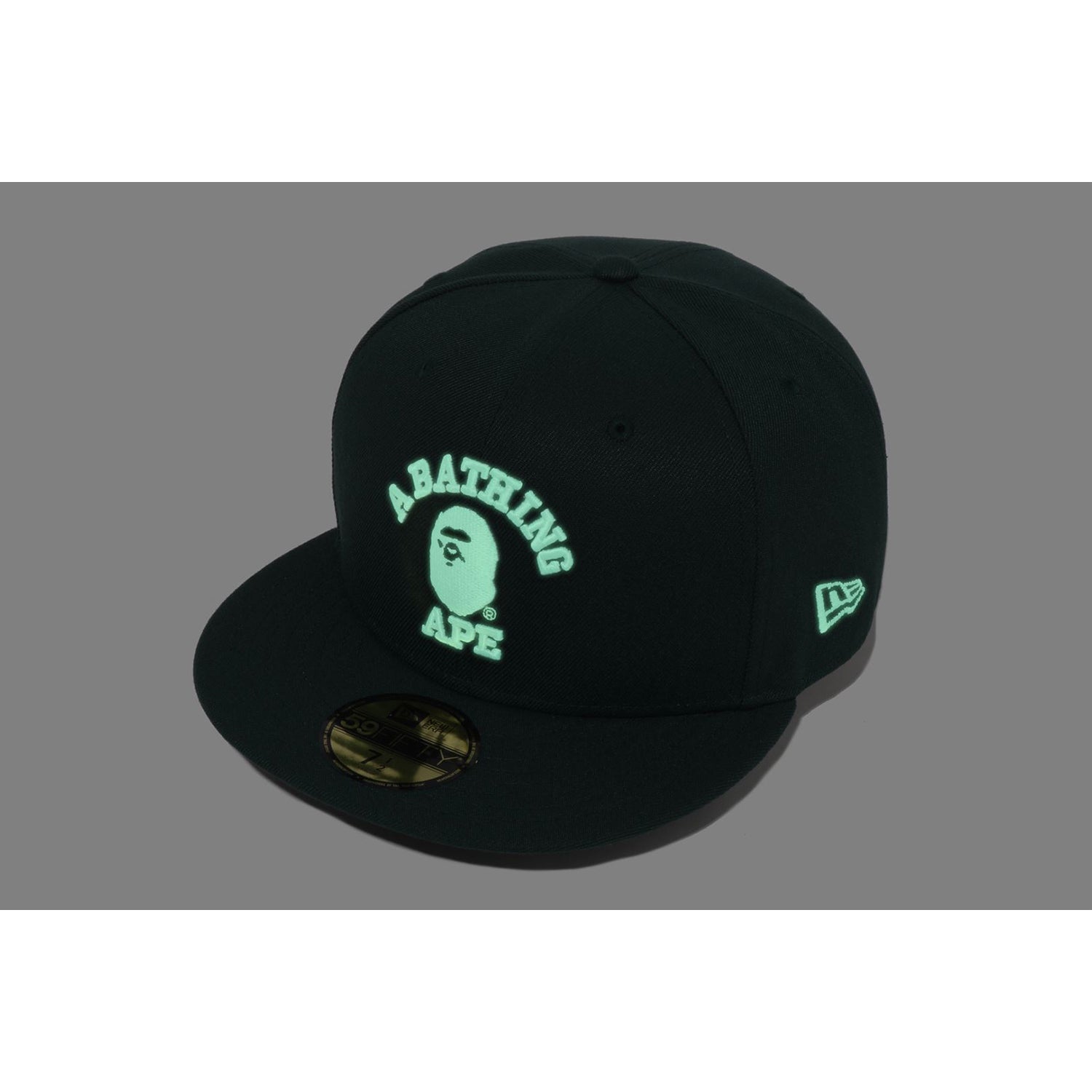 BAPE GLOW IN THE DARK COLLEGE NEW ERA 59FIFTY CAP MENS
