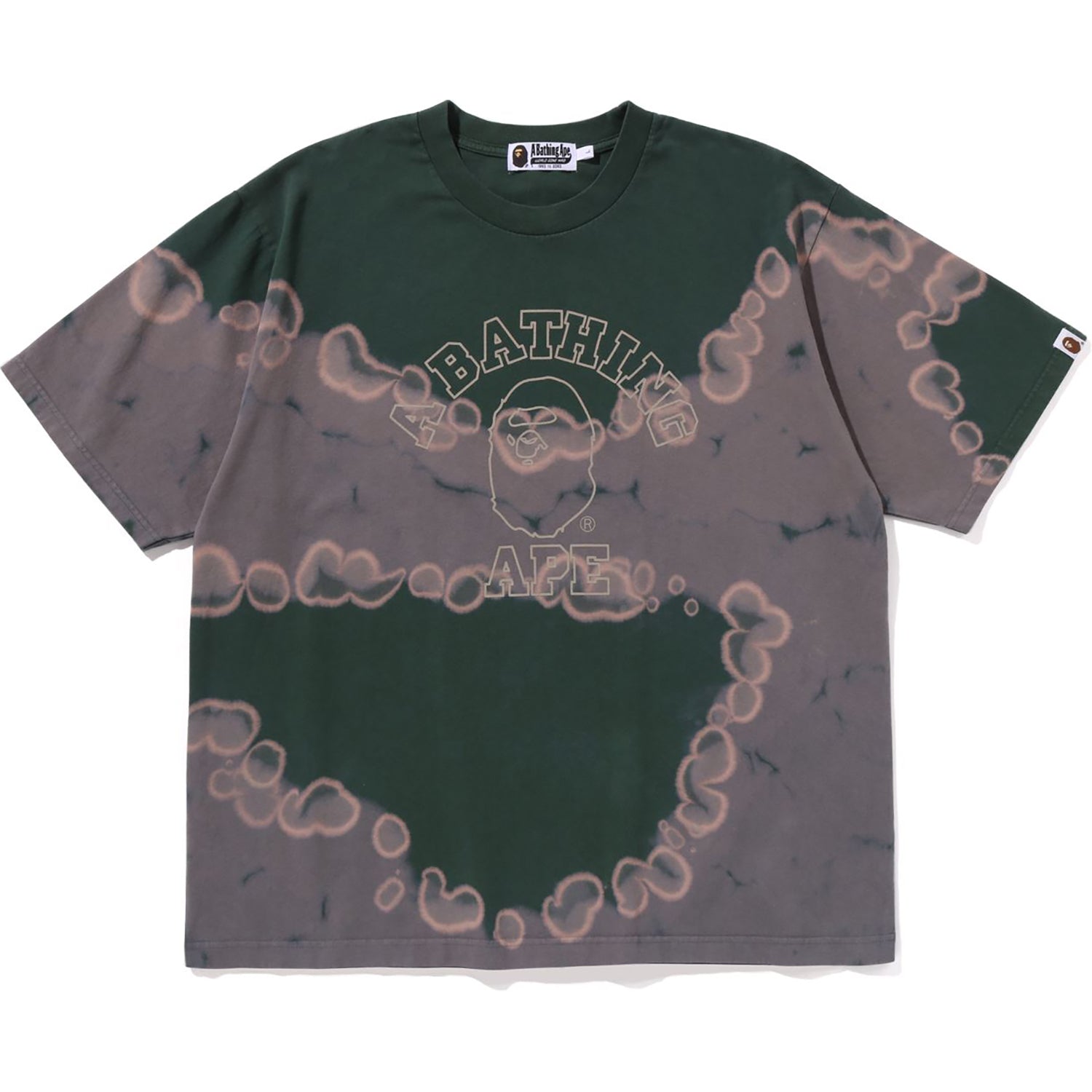 BAPE HAND DYE COLLEGE RELAXED FIT TEE MENS