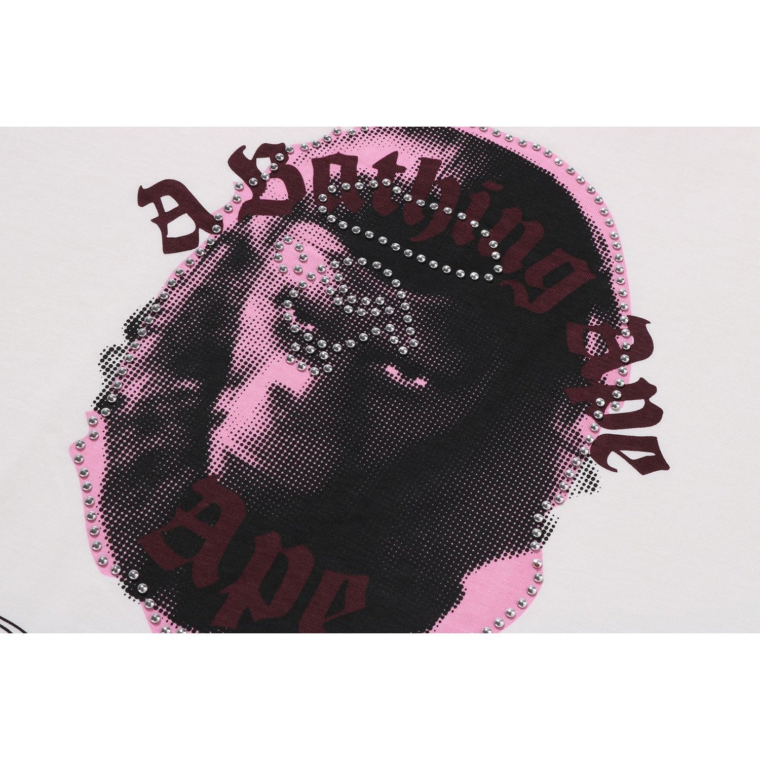 BAPE GARMENT DYE RHINESTONE APE HEAD RELAXED FIT TEE MENS