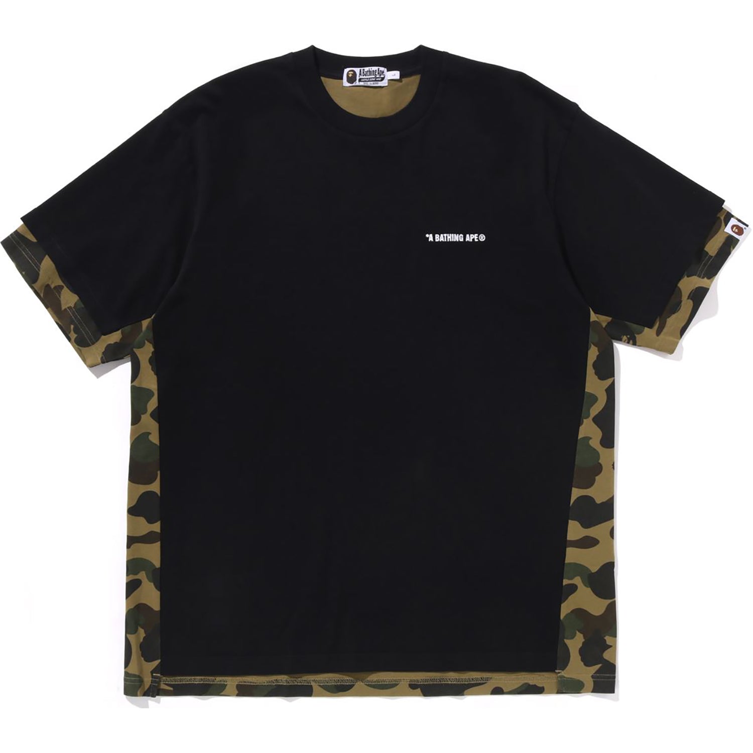 BAPE 1ST CAMO HEAVY WASHED BLOCKING RELAXED FIT TEE MENS