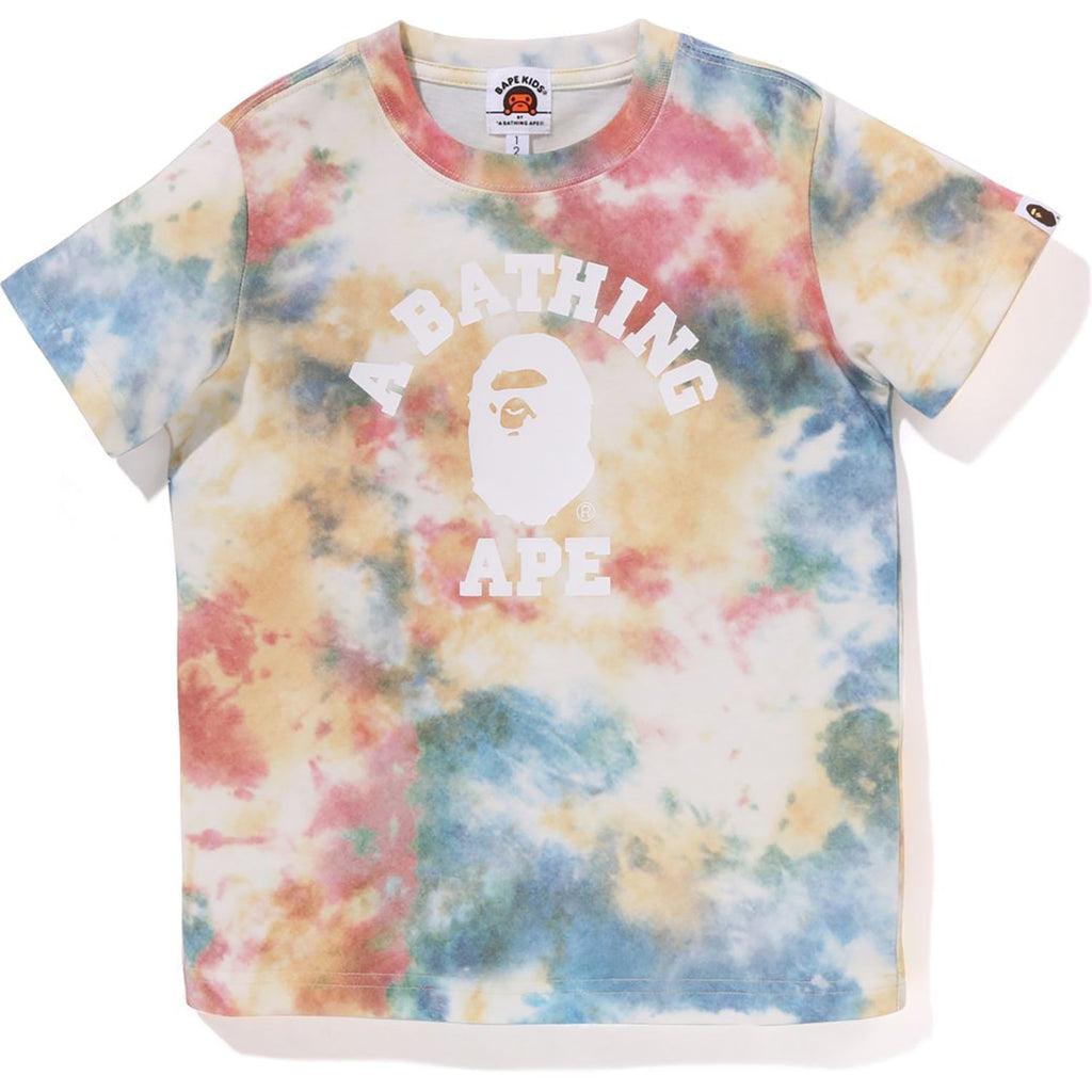BAPE COLLEGE TIE DYE TEE KIDS