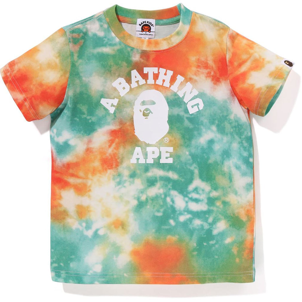 BAPE COLLEGE TIE DYE TEE KIDS