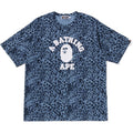 BAPE WILD LEOPARD PATTERN COLLEGE RELAXED FIT TEE MENS