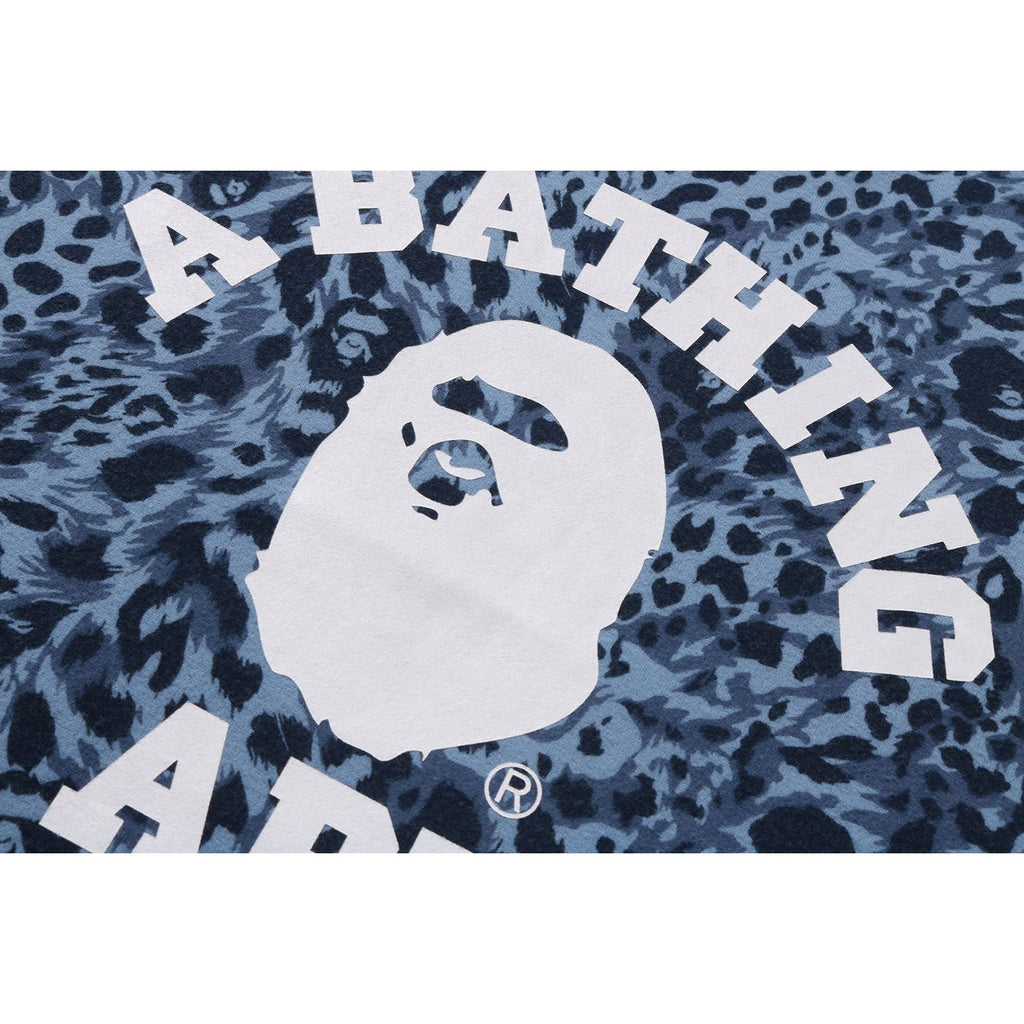BAPE WILD LEOPARD PATTERN COLLEGE RELAXED FIT TEE MENS