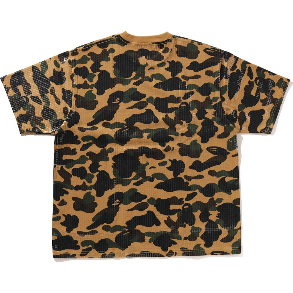 BAPE 1ST CAMO LOGO RELAXED FIT SEQUIN TEE MENS