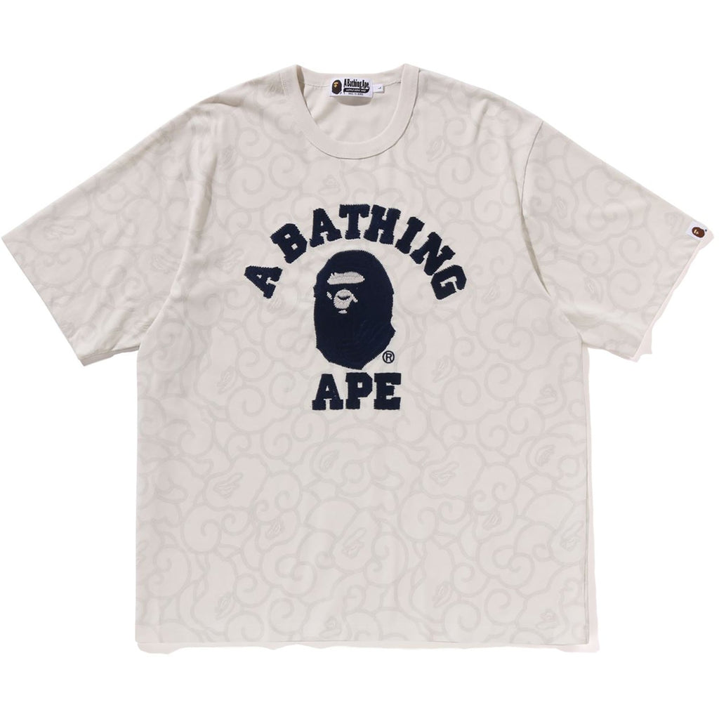 BAPE WASHED CLOUD CAMO COLLEGE RELAXED FIT TEE MENS