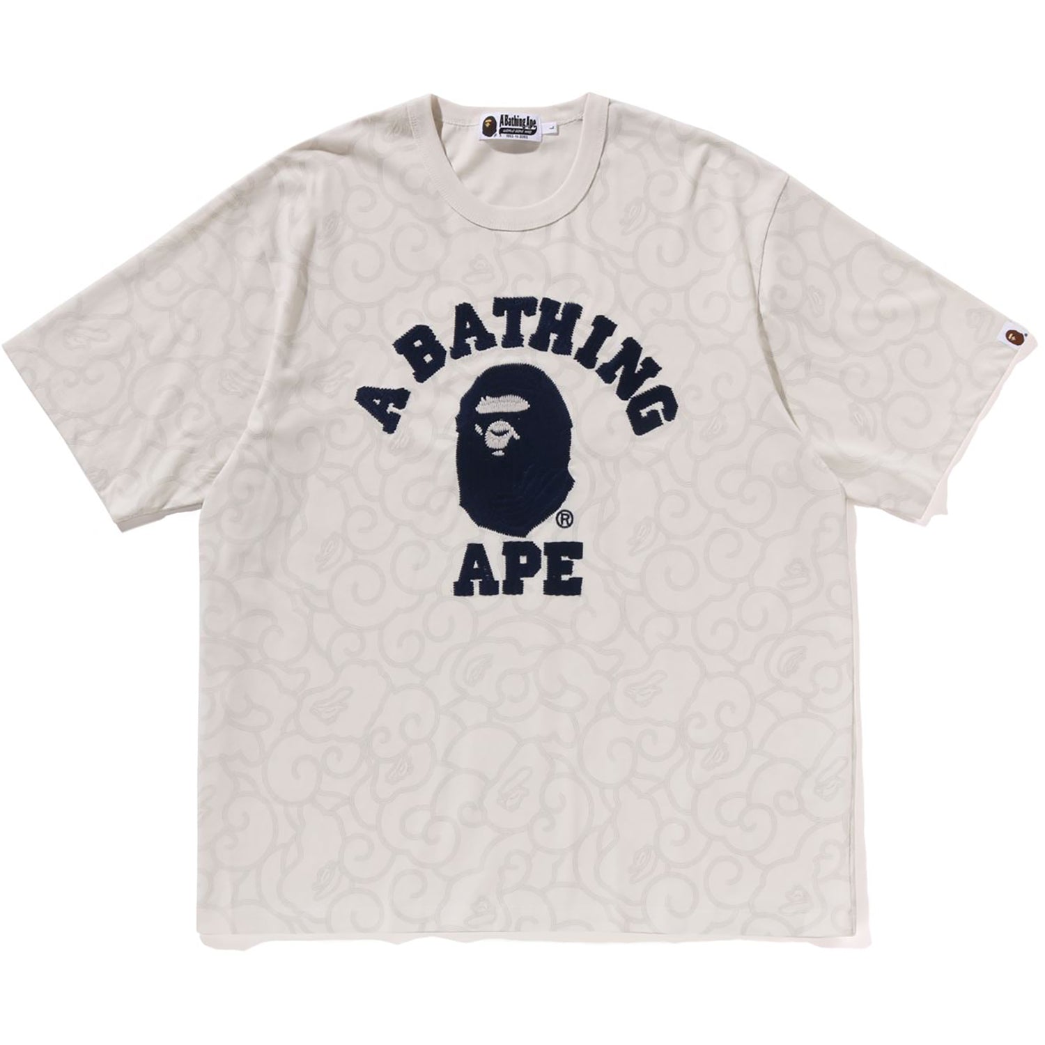 BAPE WASHED CLOUD CAMO COLLEGE RELAXED FIT TEE MENS