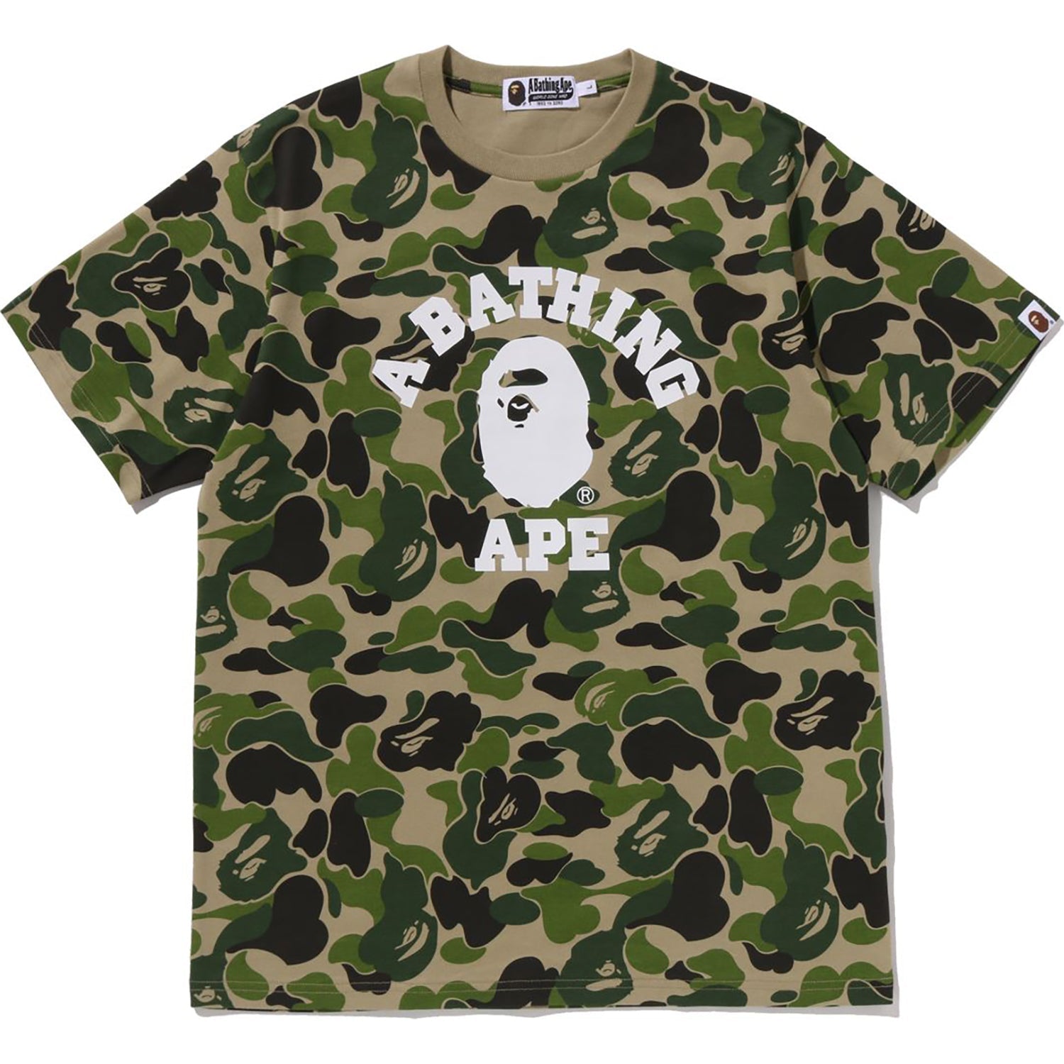 BAPE ABC CAMO COLLEGE TEE MENS