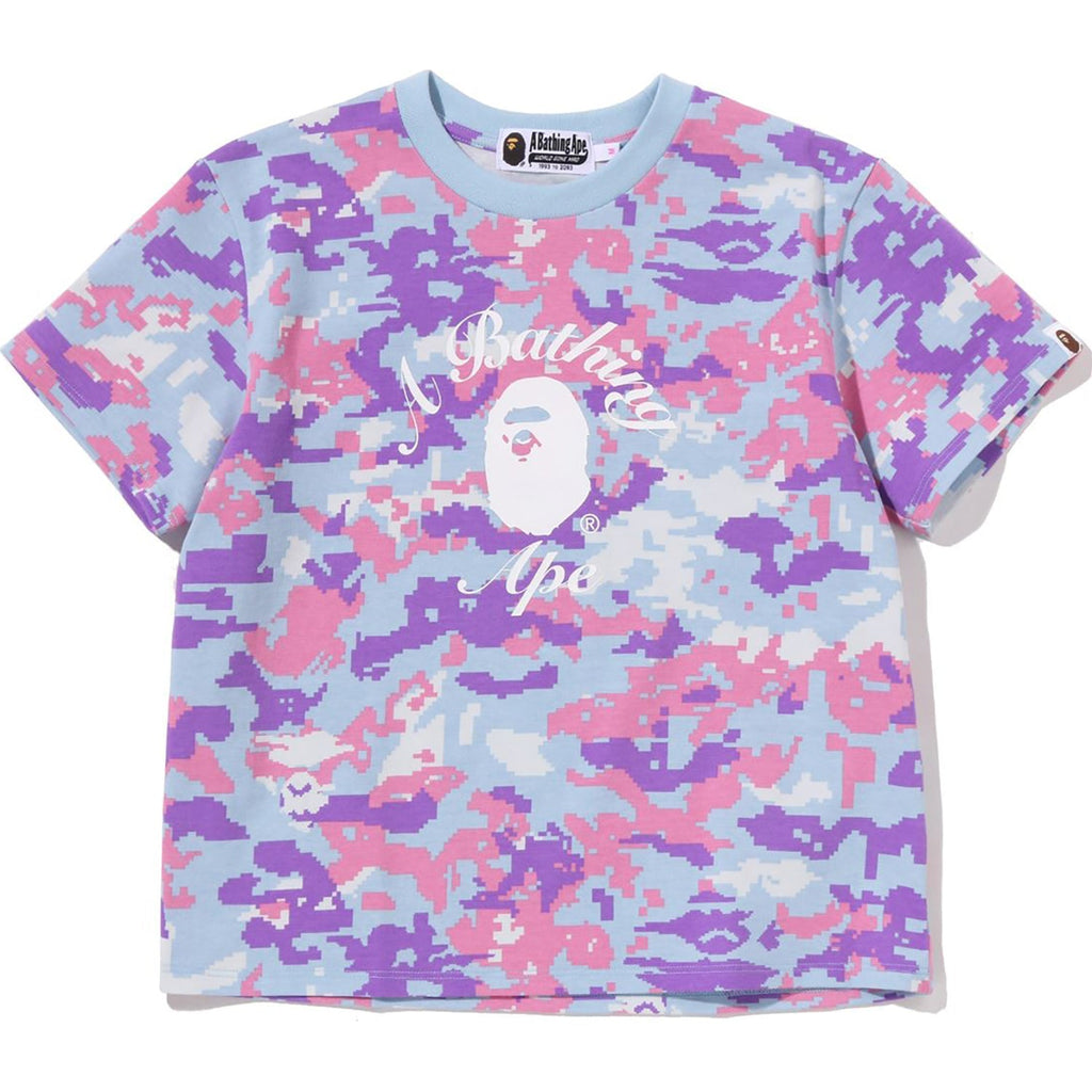 BAPE MULTI PIXEL CAMO COLLEGE MINI TEE LADIES