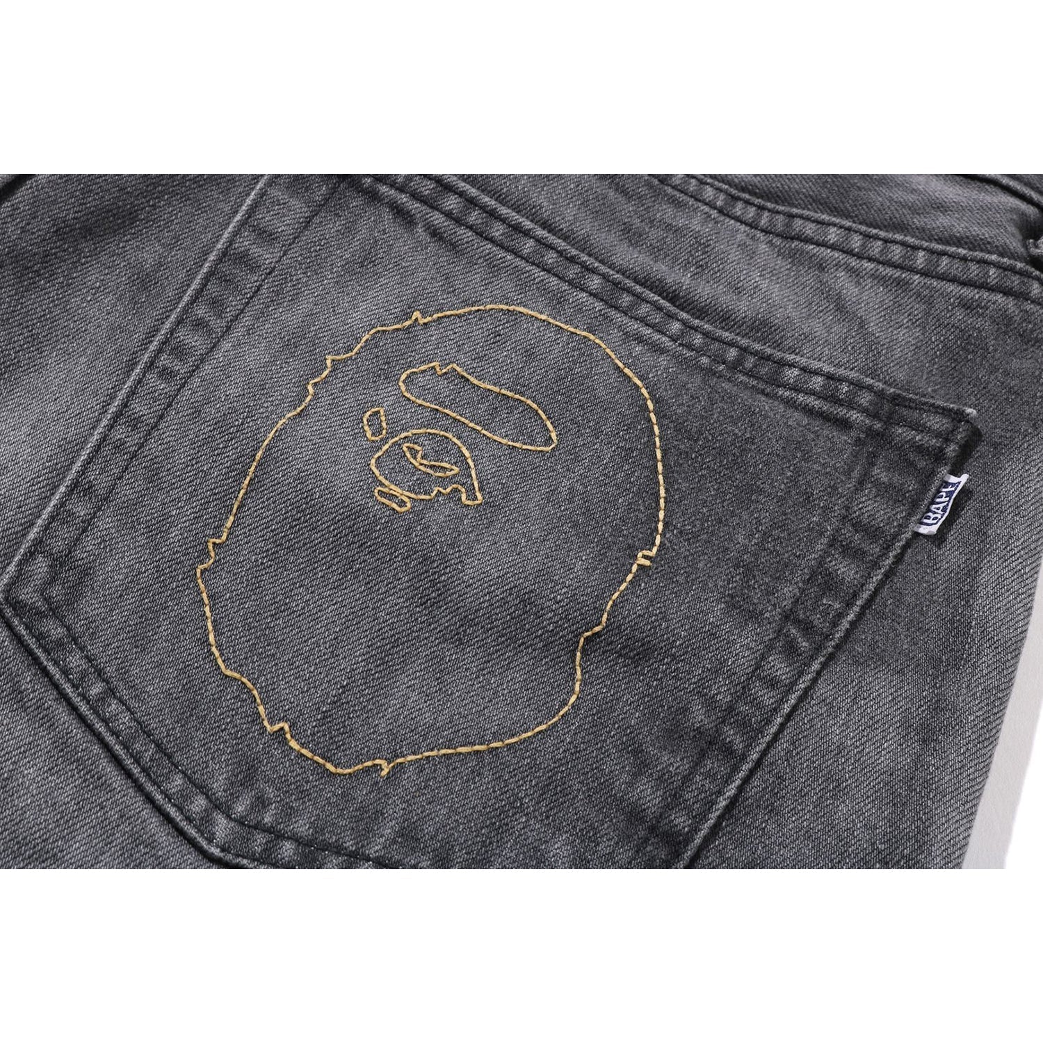 BAPE HIGH TONE BLEACH REGULAR FIT DENIM PANTS MENS