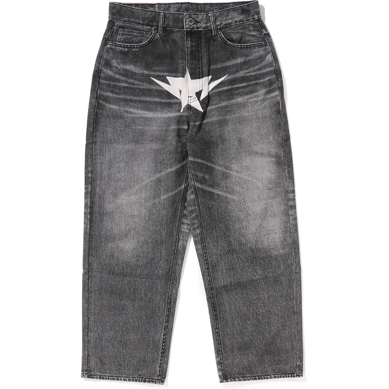 BAPE FAKE PRINT STA LOOSE FIT DENIM PANTS MENS