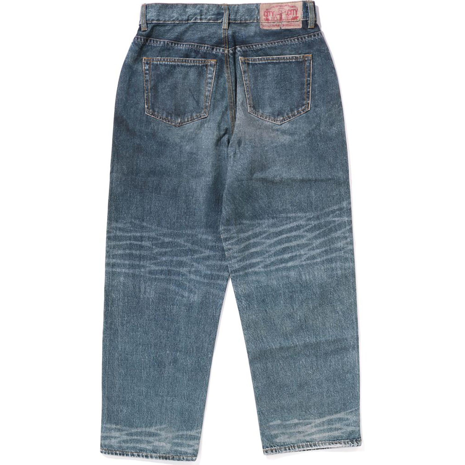 BAPE FAKE PRINT STA LOOSE FIT DENIM PANTS MENS