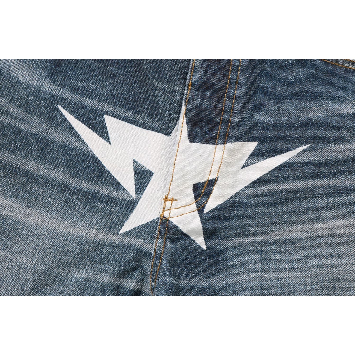 BAPE FAKE PRINT STA LOOSE FIT DENIM PANTS MENS