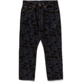BAPE CAMO FLOCKED RELAXED FIT 13 OZ DENIM PANTS MENS