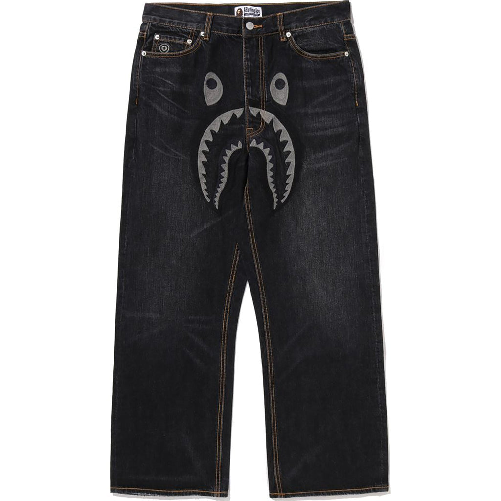 BAPE SHARK RELAXED FIT DENIM PANTS MENS