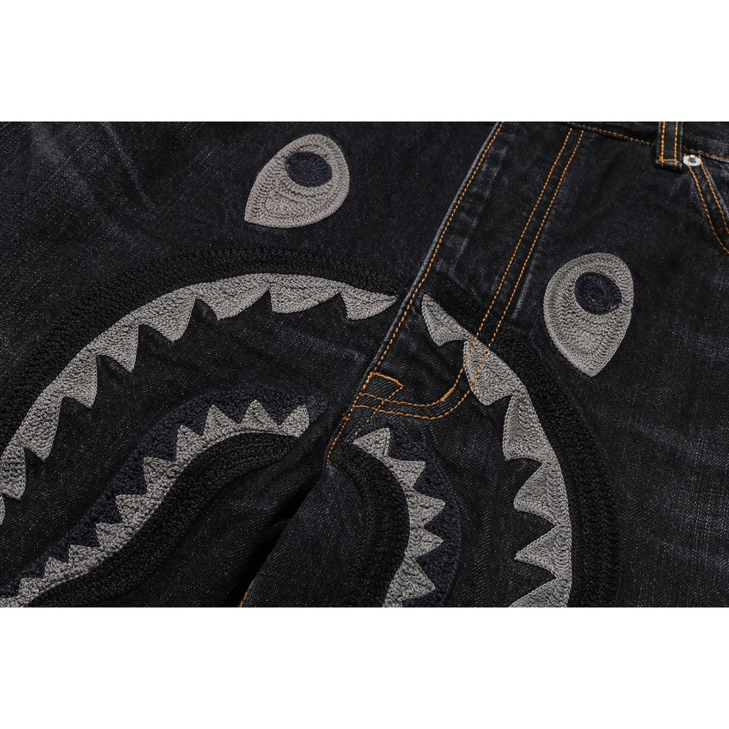 BAPE SHARK RELAXED FIT DENIM PANTS MENS
