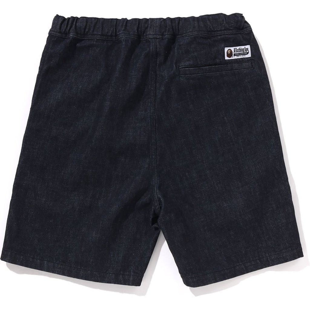 BAPE ONE POINT RELAXED FIT 13OZ DENIM SHORTS MENS