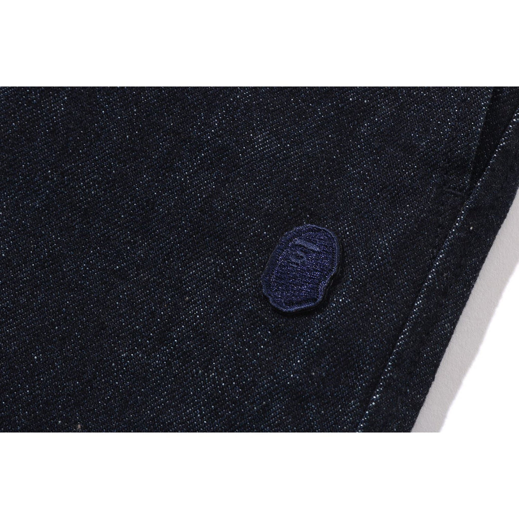 BAPE ONE POINT RELAXED FIT 13OZ DENIM SHORTS MENS