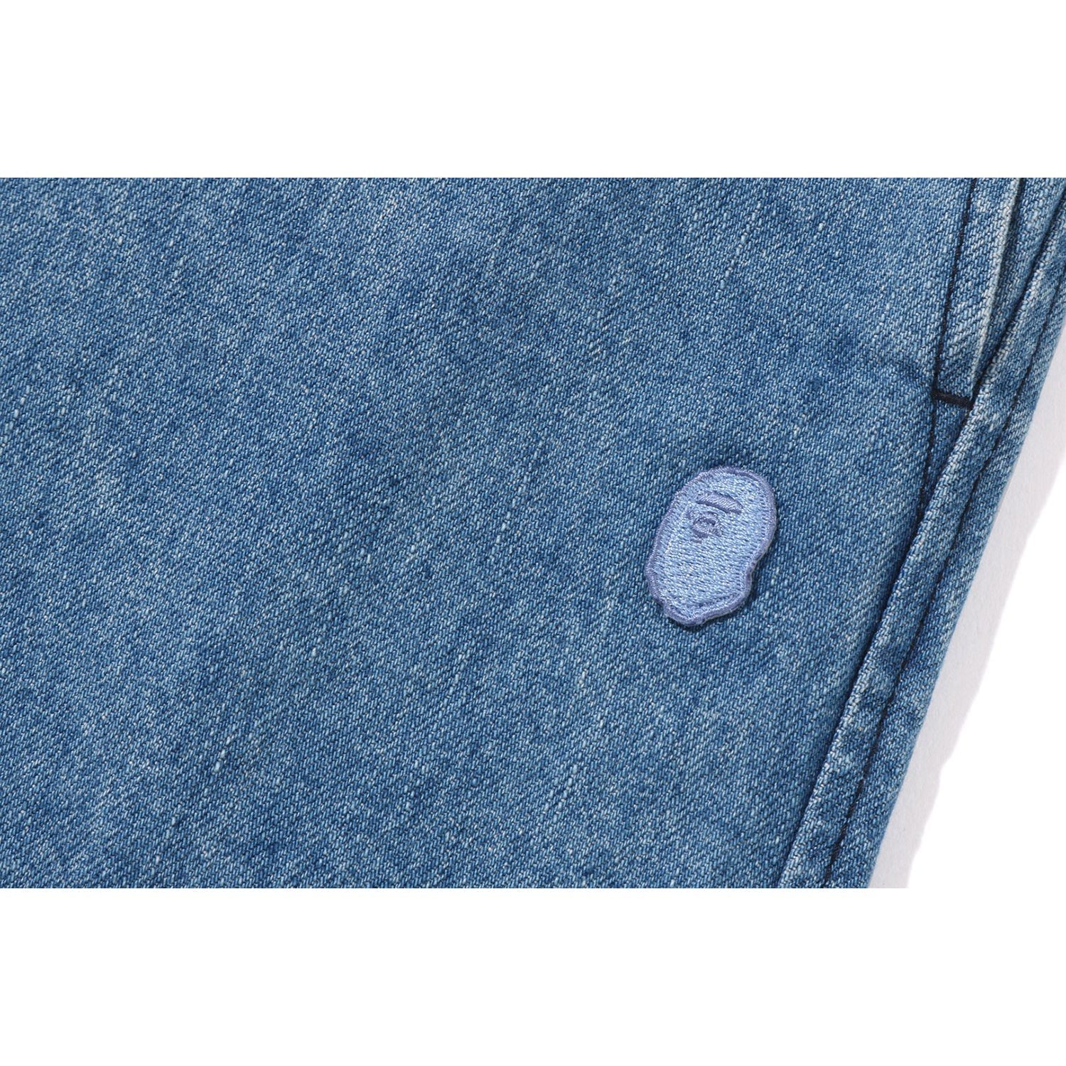 BAPE ONE POINT RELAXED FIT 13OZ DENIM SHORTS MENS