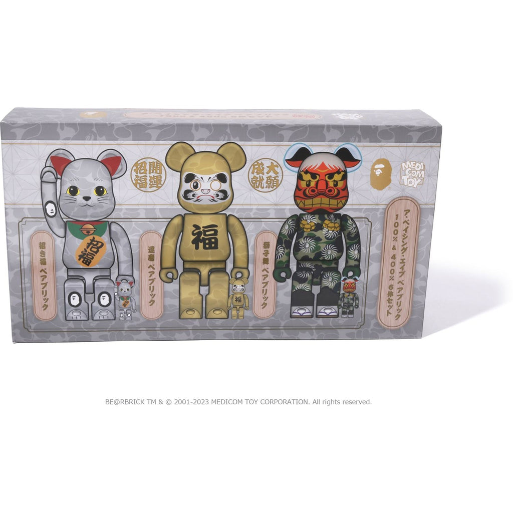 BAPE NEW YEAR BE@RBRICK MANEKINEKO SHISHIMAI DARUMA 100% & 400%