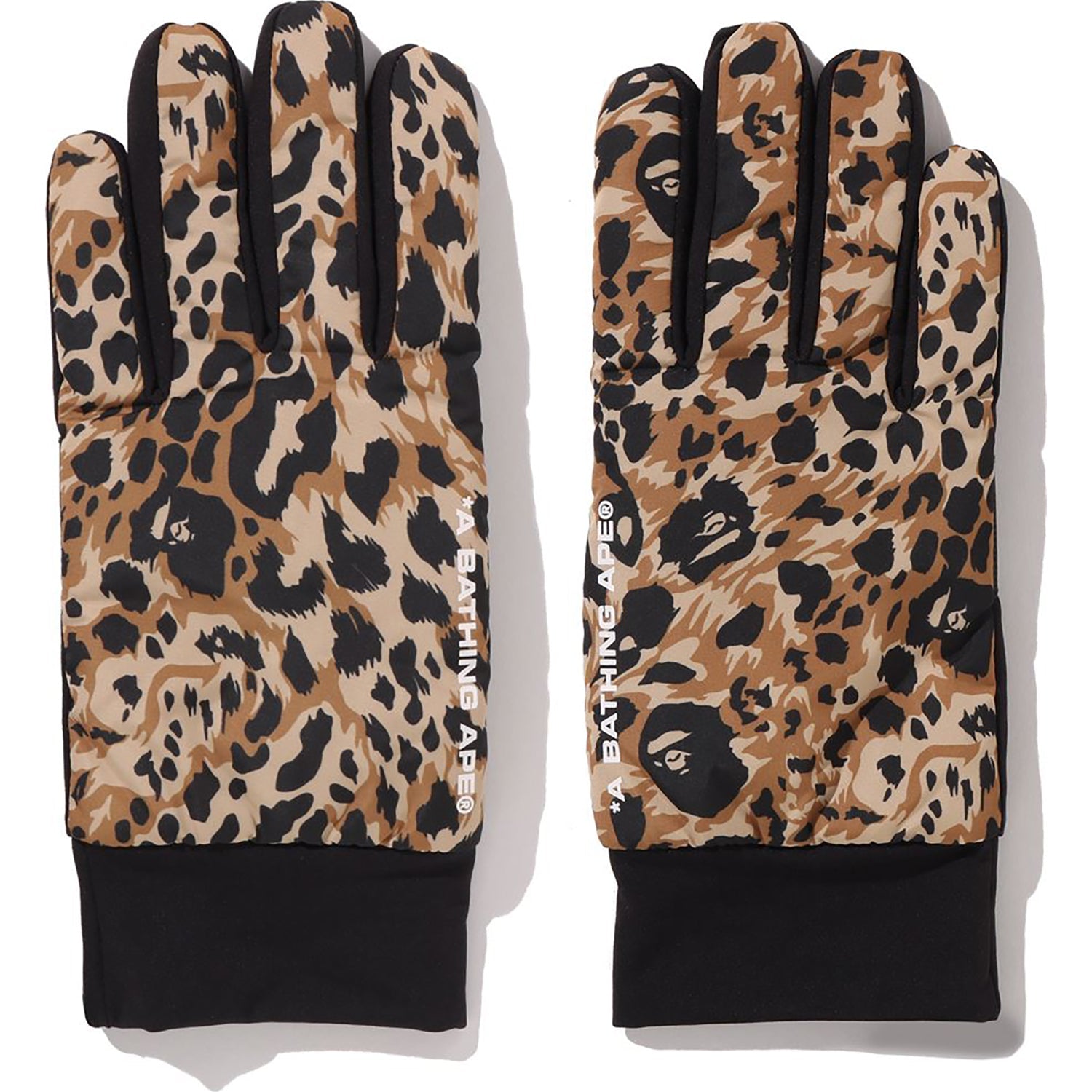 BAPE WILD LEOPARD PATTERN GLOVES MENS