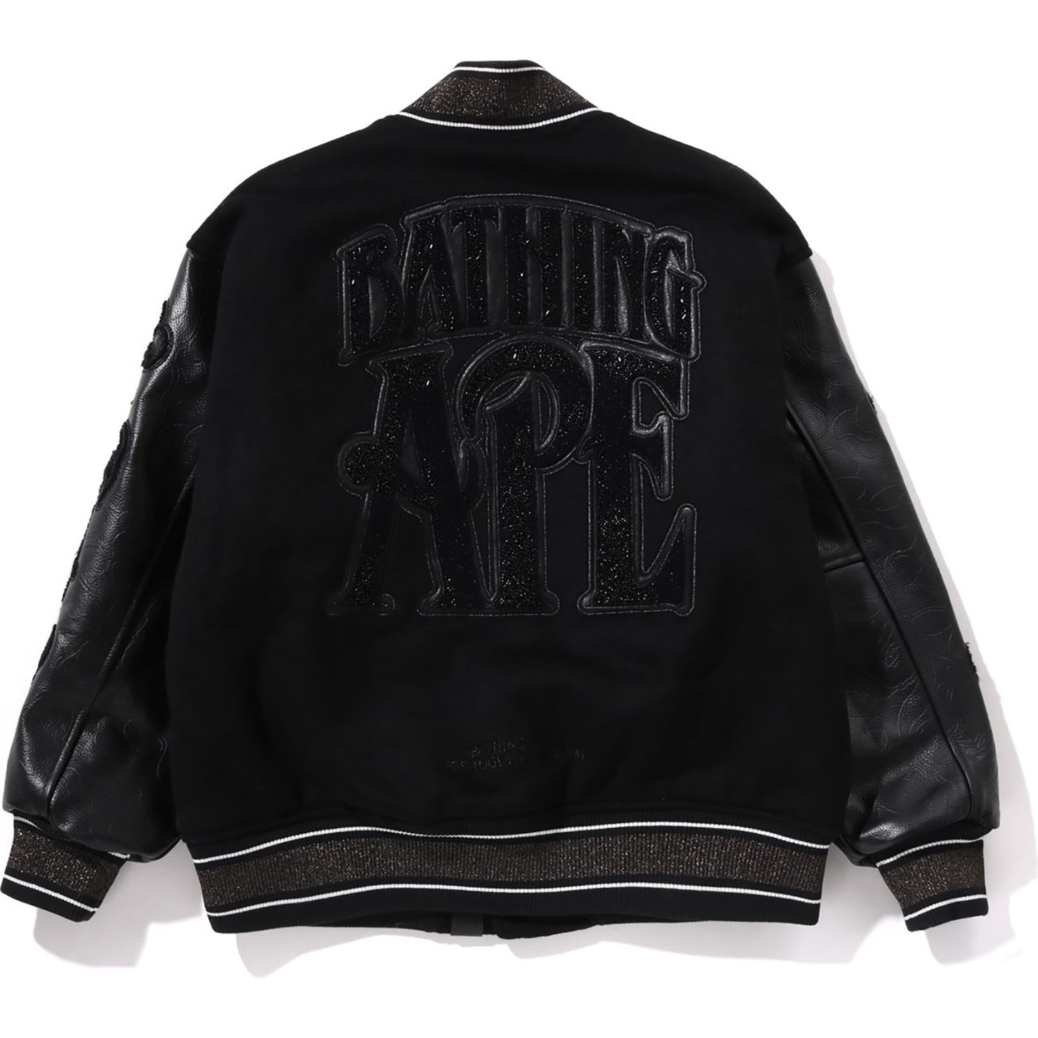 BAPE LINE CAMO MULTI LOGO WOOL VARSITY JACKET MENS