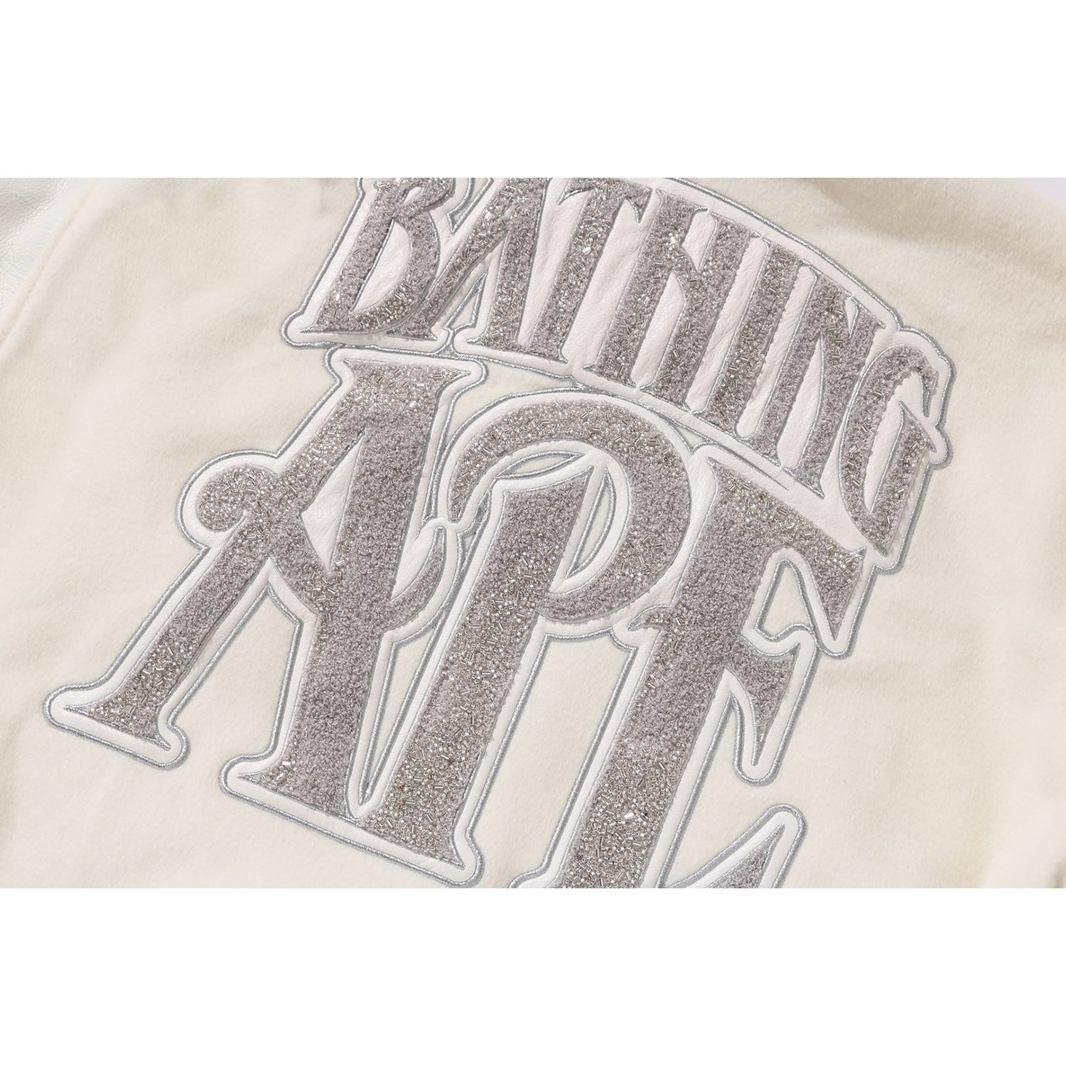 BAPE LINE CAMO MULTI LOGO WOOL VARSITY JACKET MENS