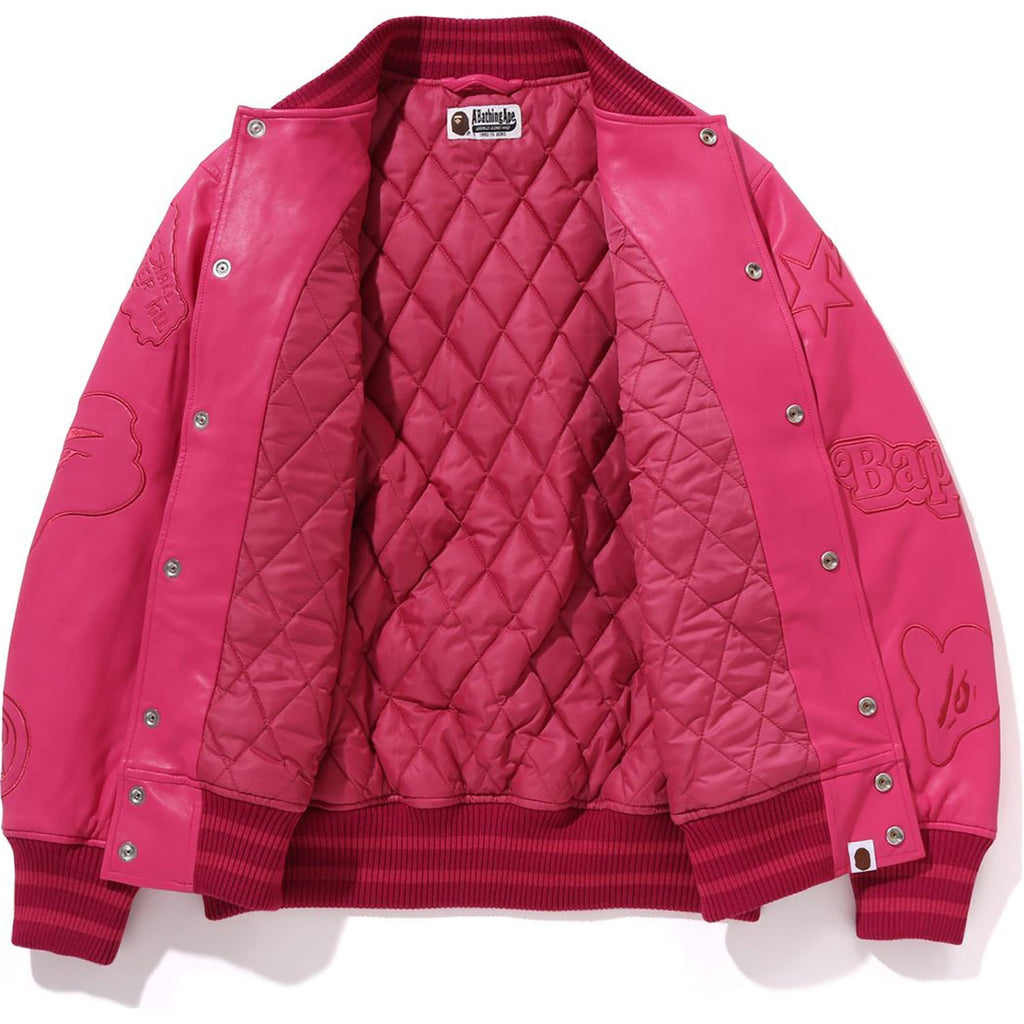 BAPE MULTI LOGO VARSITY JACKET LADIES