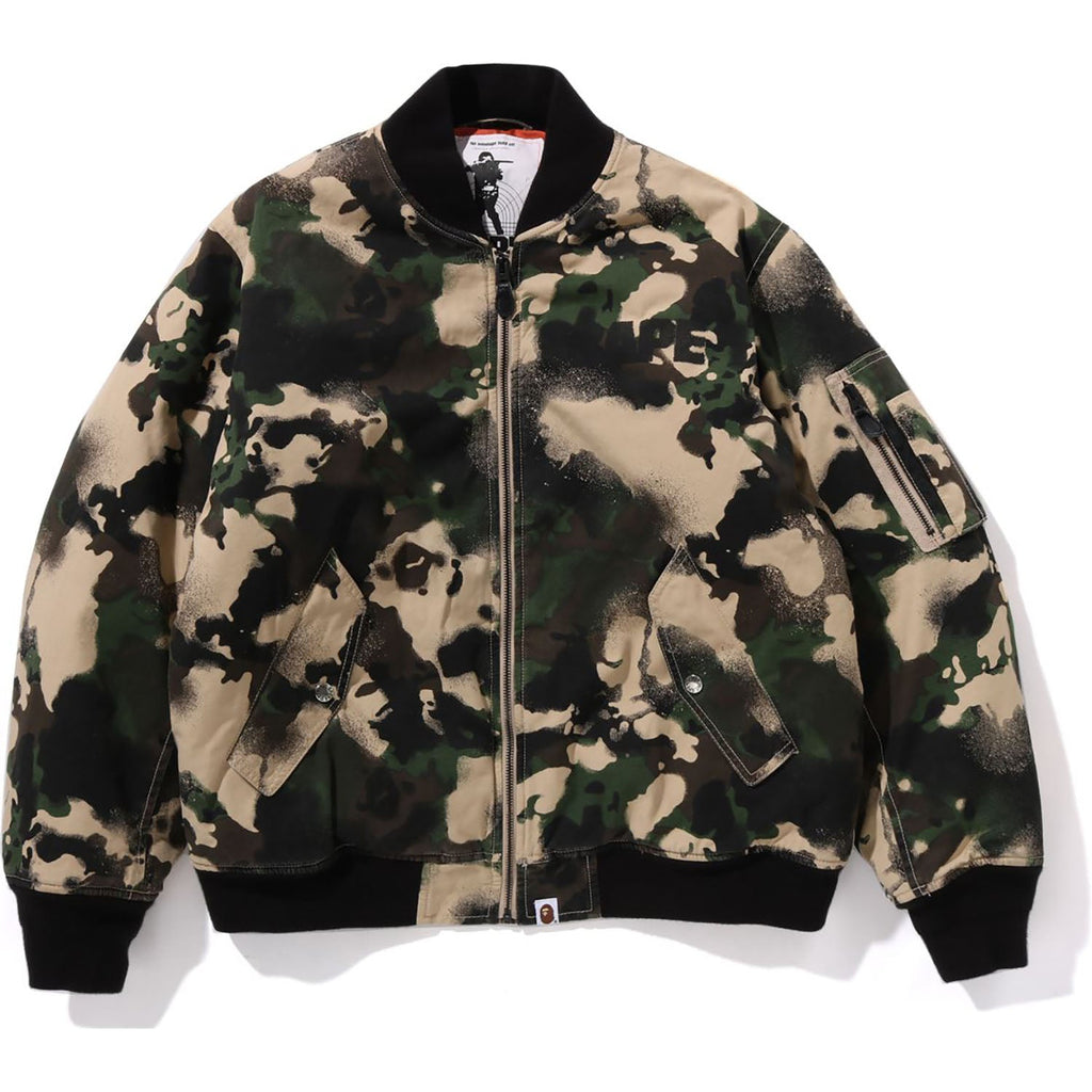 BAPE MAP CAMO BOMBER JACKET MENS
