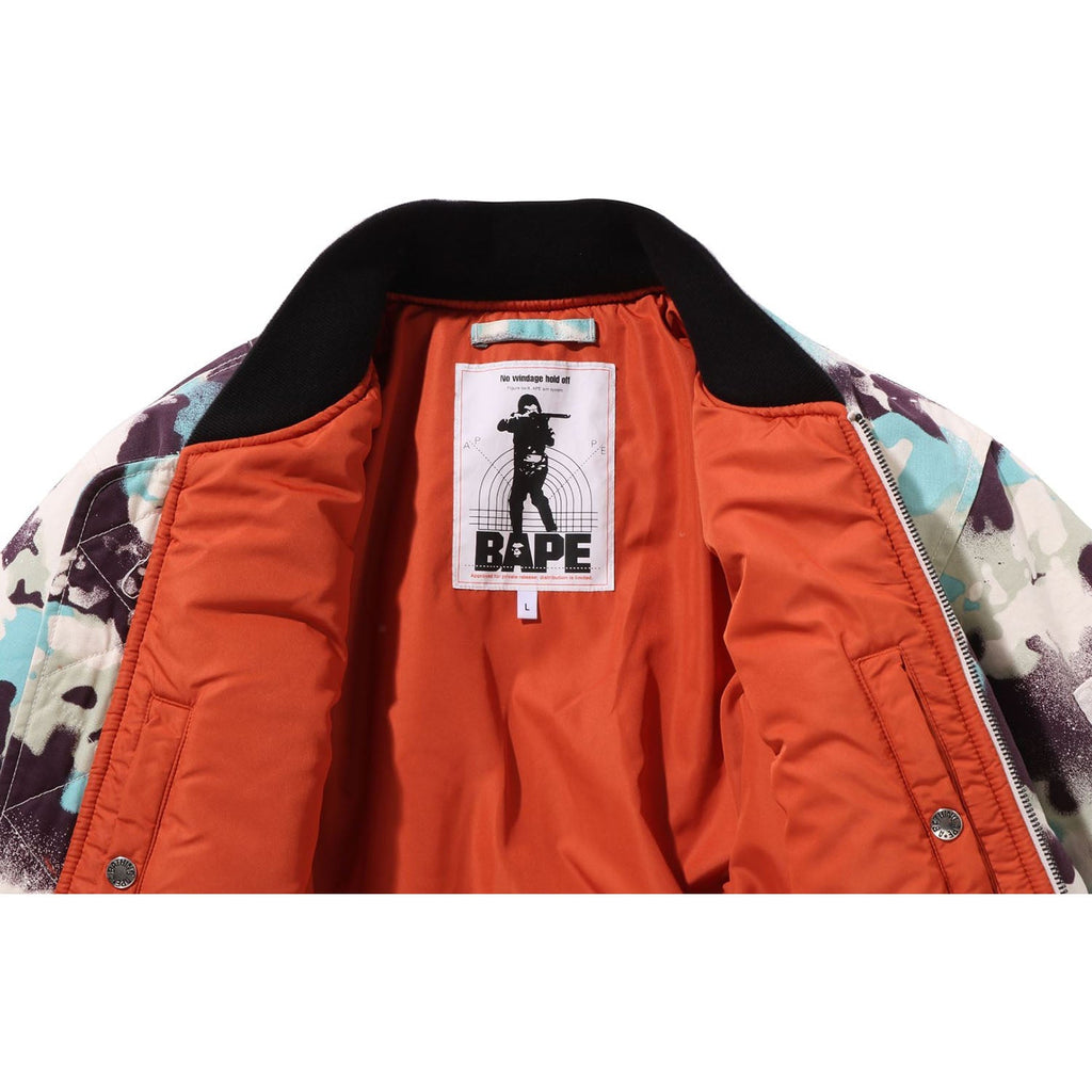 BAPE MAP CAMO BOMBER JACKET MENS