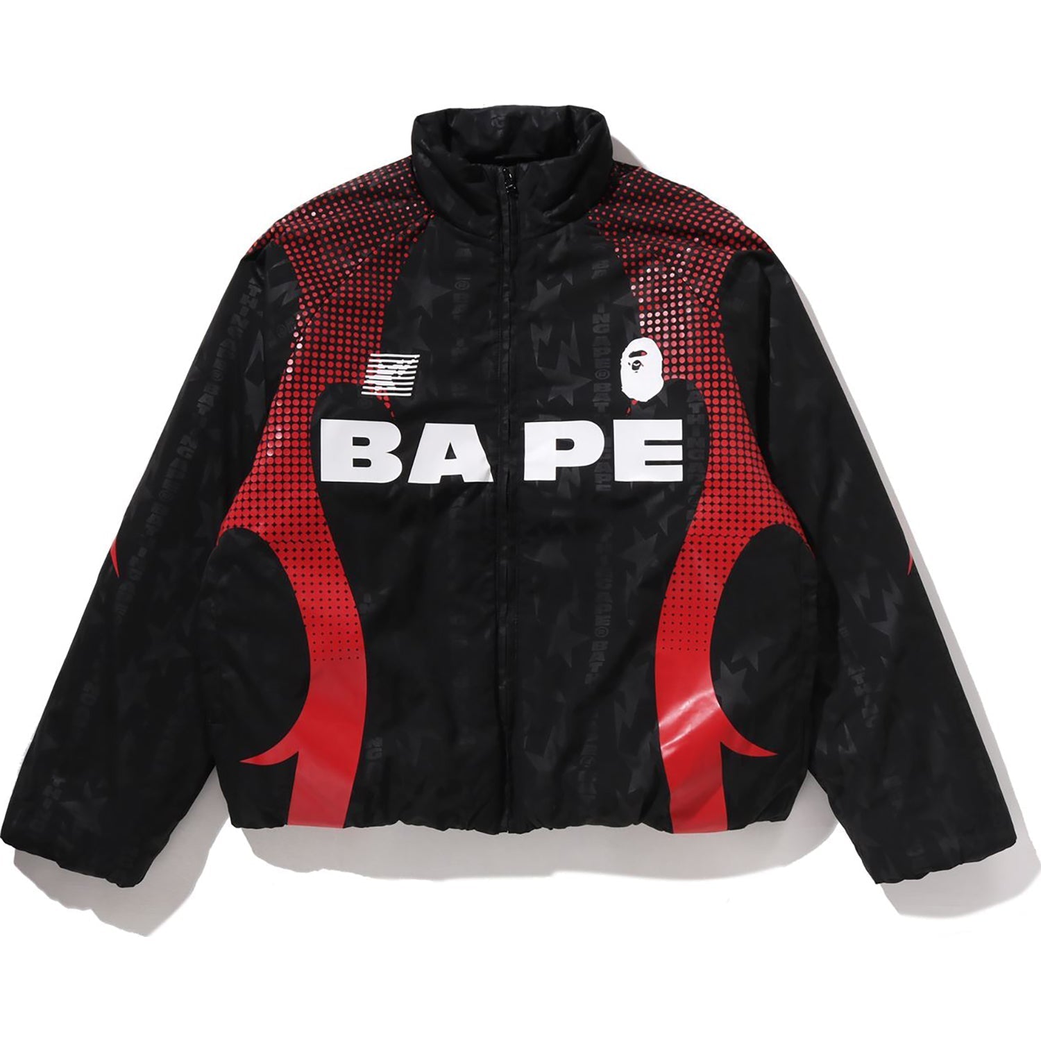 BAPE ABA FRAME MONOGRAM JACQUARD MULTI LOGO PADDED JACKET MENS