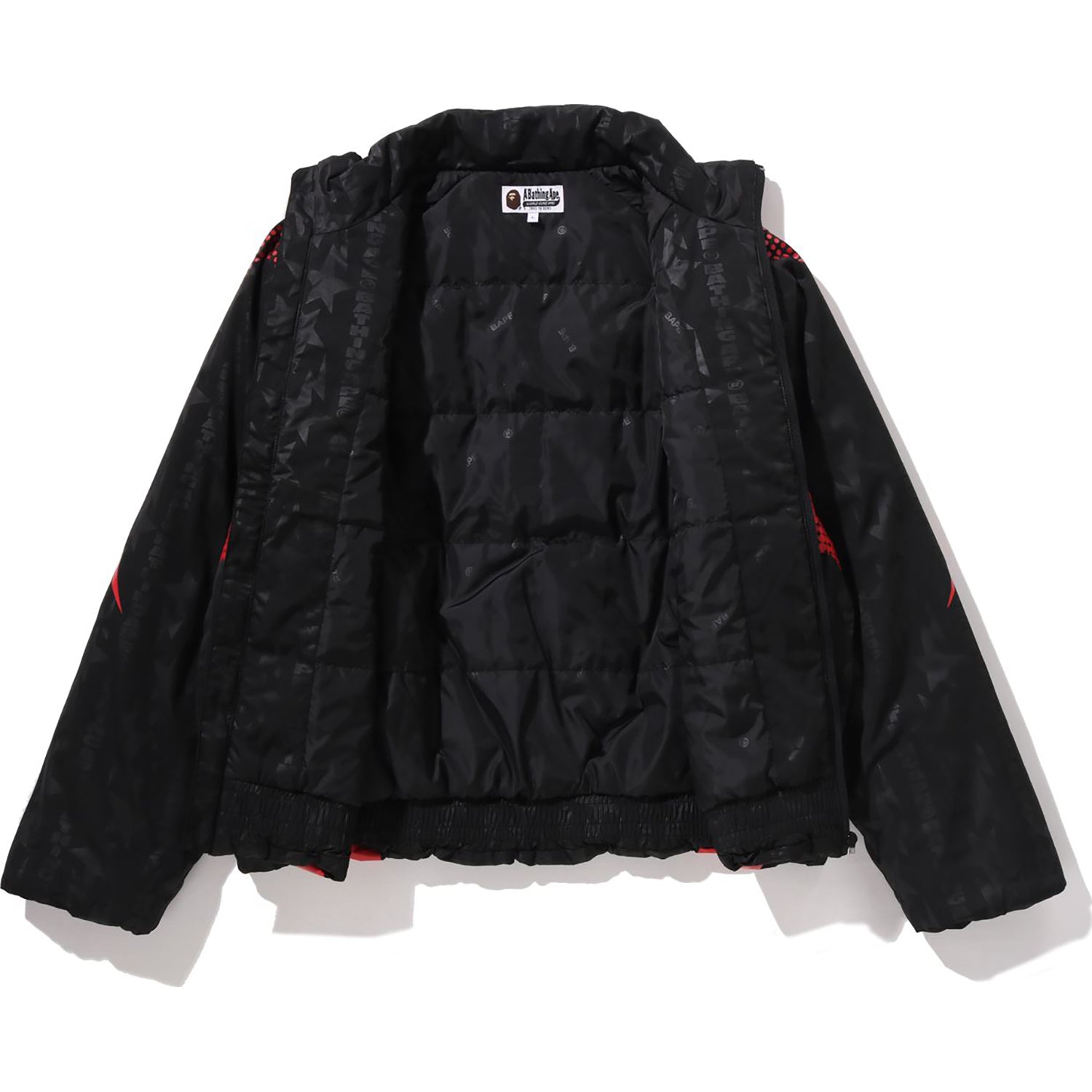 BAPE ABA FRAME MONOGRAM JACQUARD MULTI LOGO PADDED JACKET MENS