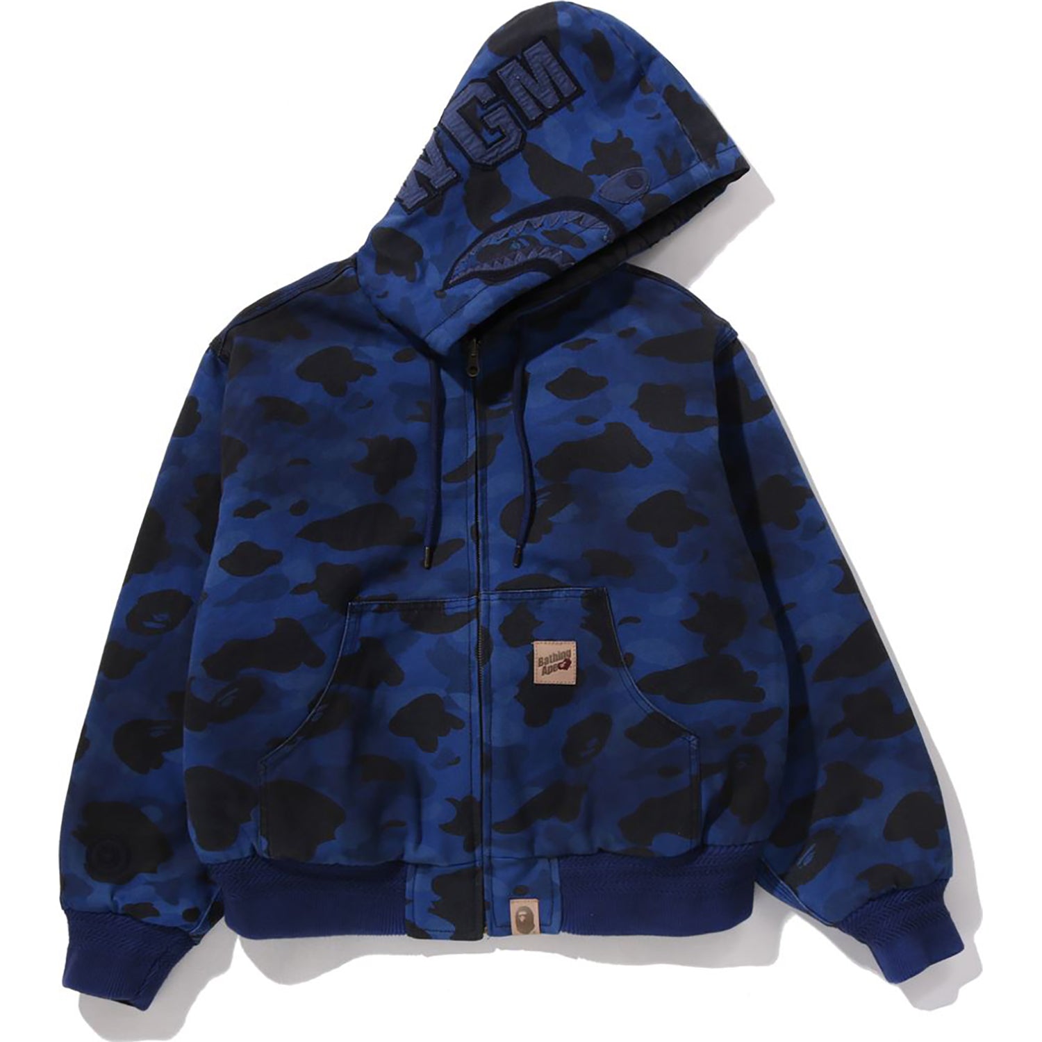 BAPE SOLID 1ST CAMO REVERSIBLE SHARK ZIP HEAVY JACKET MENS