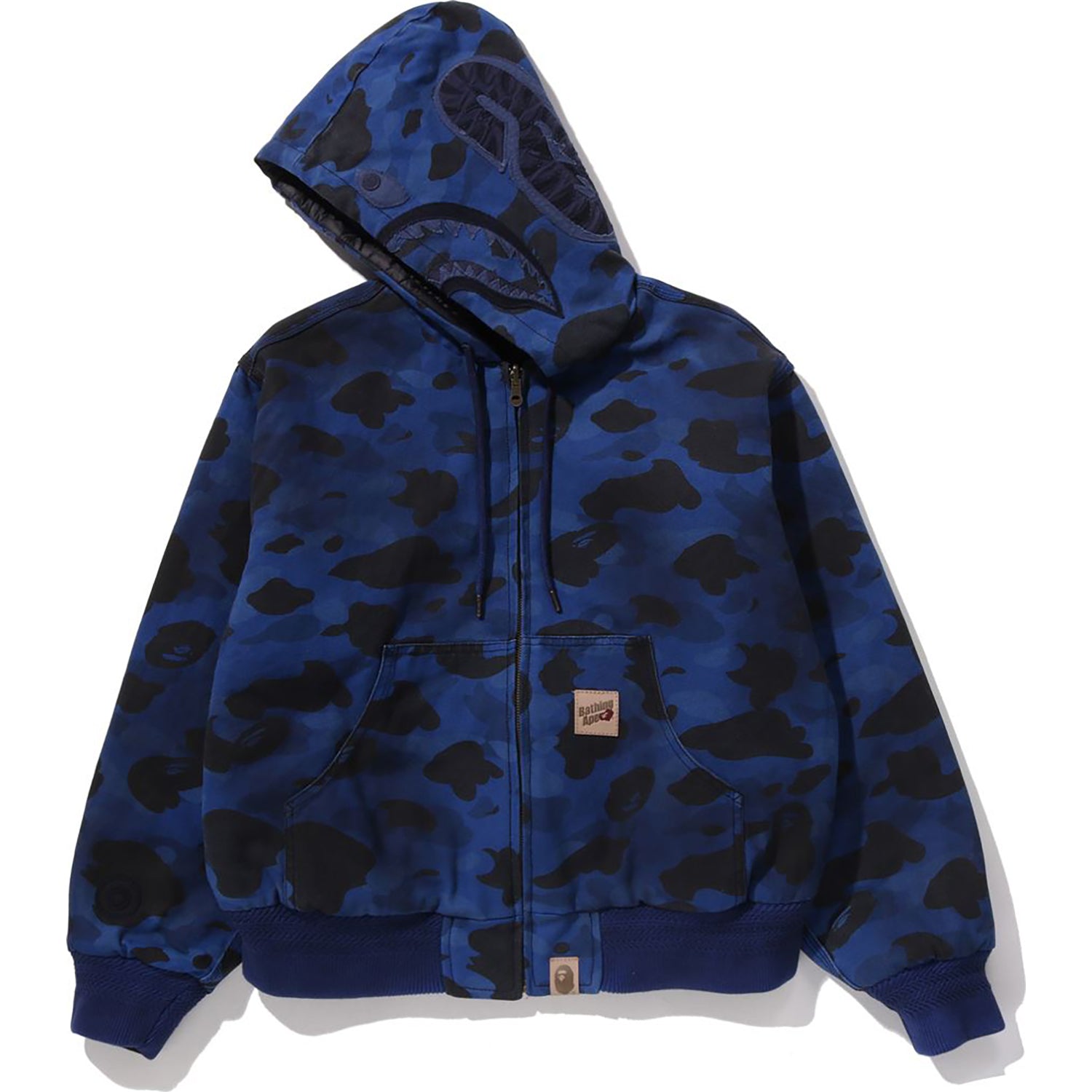 BAPE SOLID 1ST CAMO REVERSIBLE SHARK ZIP HEAVY JACKET MENS