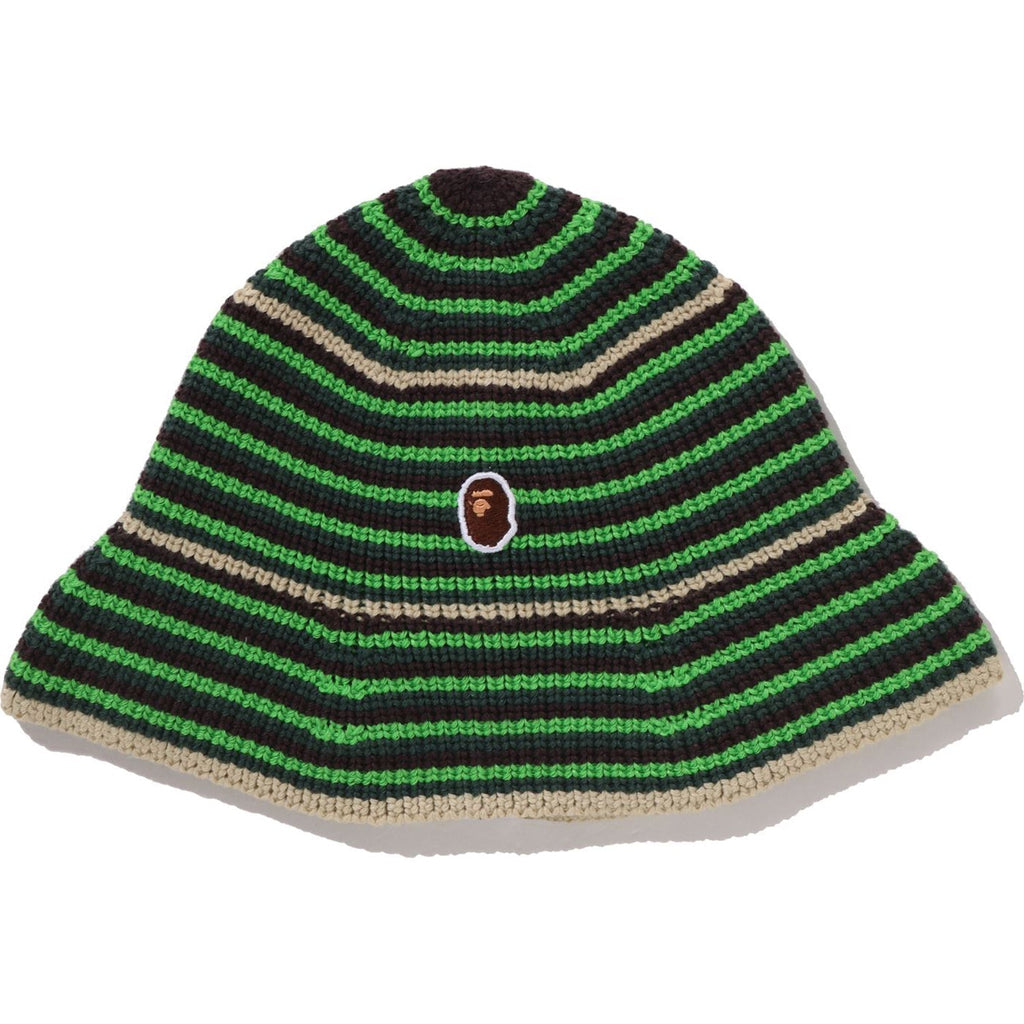 BAPE APE HEAD ONE POINT STRIPE KNIT HAT MENS