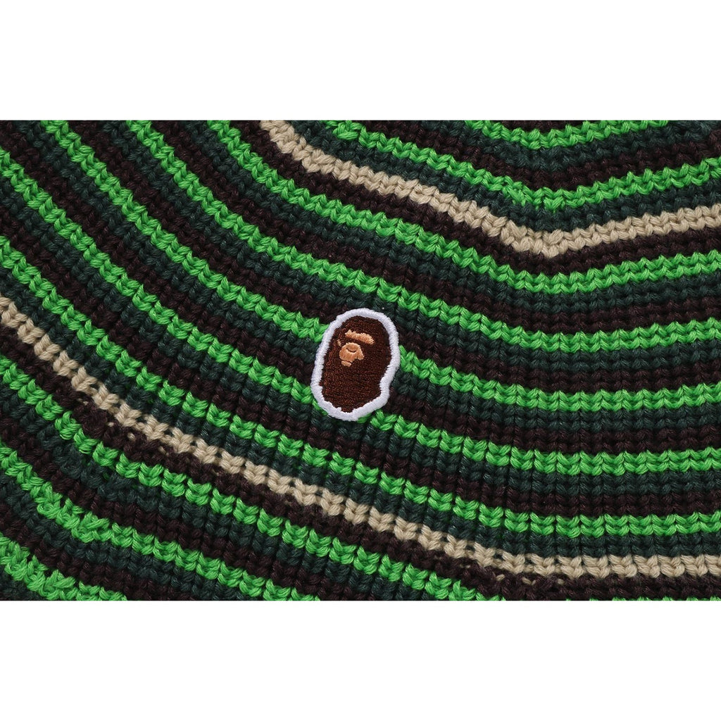 BAPE APE HEAD ONE POINT STRIPE KNIT HAT MENS