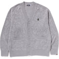 BAPE SOLID CAMO JACQUARD ONE POINT CARDIGAN MENS