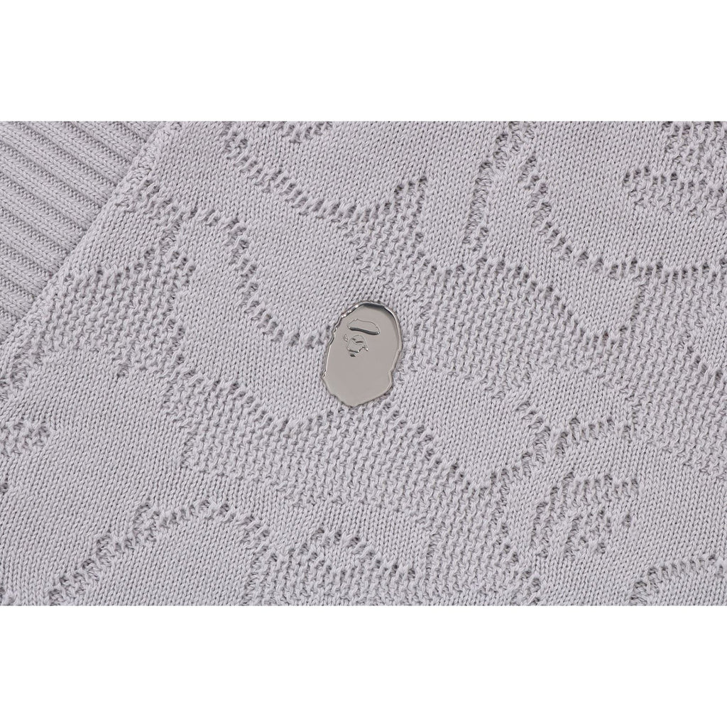 BAPE SOLID CAMO JACQUARD ONE POINT CARDIGAN MENS