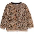 BAPE WILD LEOPARD PATTERN SHAGGY CARDIGAN MENS
