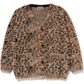 BAPE WILD LEOPARD PATTERN SHAGGY KNIT CARDIGAN LADIES
