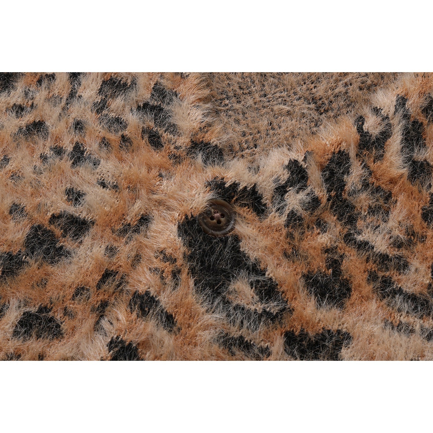 BAPE WILD LEOPARD PATTERN SHAGGY KNIT CARDIGAN LADIES
