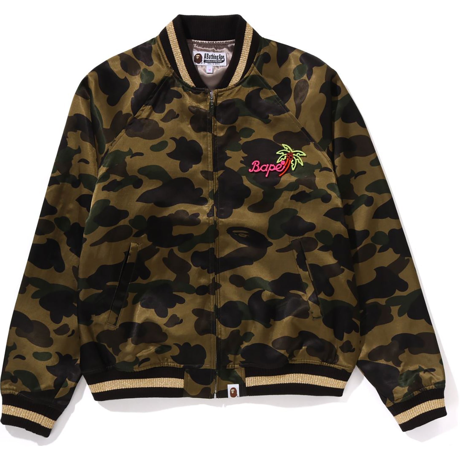BAPE 1ST CAMO NEON APE HEAD SOUVENIR JACKET LADIES