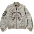 BAPE TONAL CHAIN STITCH SHARK BOMBER JACKET MENS