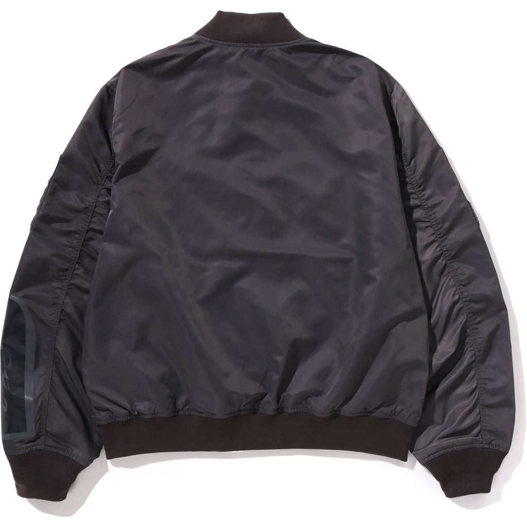 BAPE TONAL CHAIN STITCH SHARK BOMBER JACKET MENS