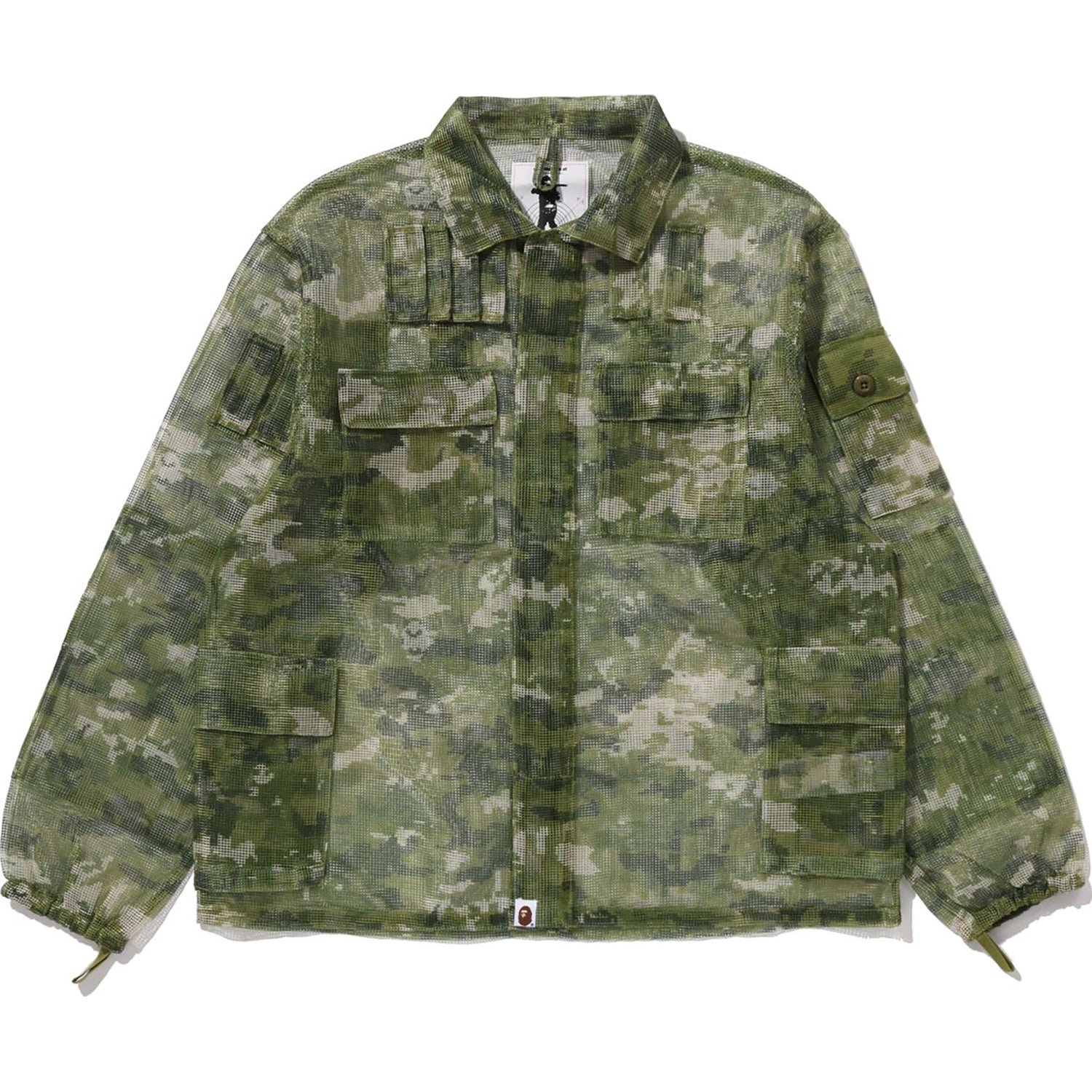 BAPE MULTI PIXEL CAMO MASK HOODED SHIRT JACKET MENS